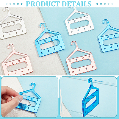 24Pcs 3 Colors 8-Hole Mini Acrylic Earring Hanger EDIS-PH0001-84-1