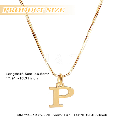 1pc 304 Stainless Steel Letter Pendant Necklaces NJEW-LP0001-38P-G-1