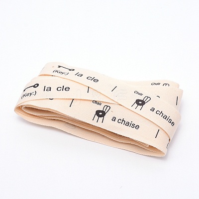 Polycotton(Polyester Cotton) Ribbon OCOR-WH0064-35B-1