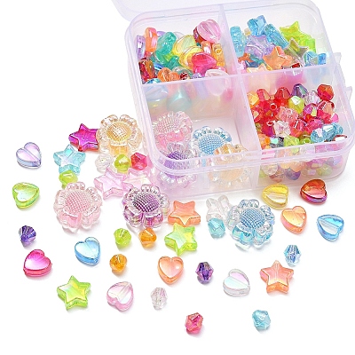 4 Style Transparent Acrylic Beads MACR-YW0001-61-1