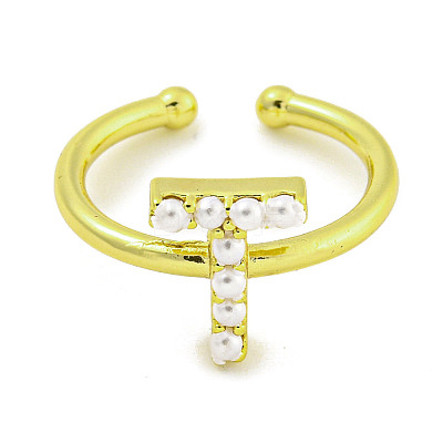 Rack Plating Brass Open Cuff Rings for Women RJEW-F162-01G-T-1