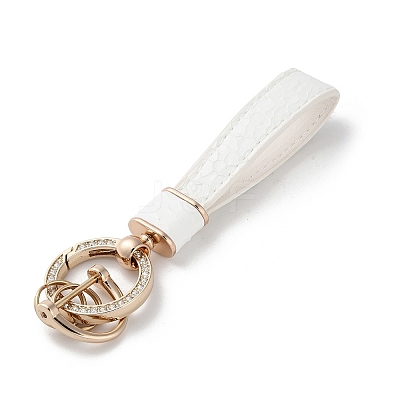 Microfiber & Zinc Alloy & Crystal Rhinestone Keychain KEYC-G062-01D-1