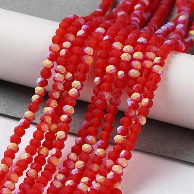 Imitation Jade Glass Beads Strands EGLA-A034-T2mm-MB01-1