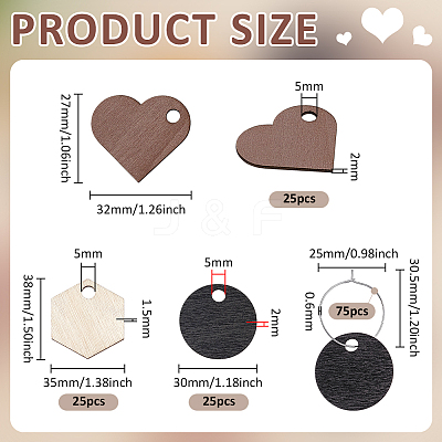 1Bag Plywood Pendants WOOD-BC0001-51-1