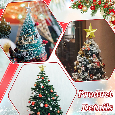 18Pcs 6 Styles Plastic Christmas Treetop Star Ornament AJEW-NB0008-02-1