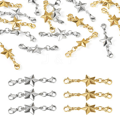 16Pcs 2 Colors 304 Stainless Steel Lobster Claw Clasps PALLOY-TAC0265-1
