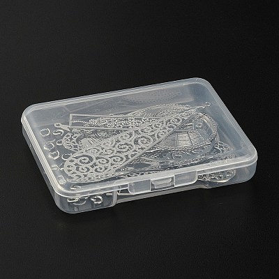 10Pcs 5 Style Brass Filigree Pendants KK-YW0001-49-1