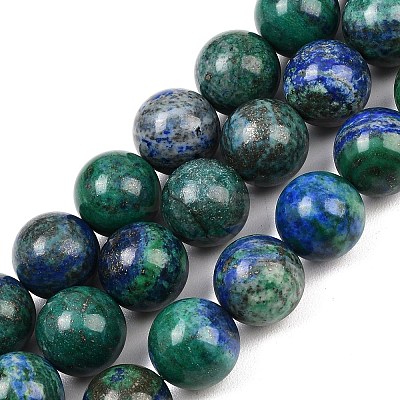 Natural Chrysocolla and Lapis Lazuli Beads Strands G-L648-A12-16mm-1