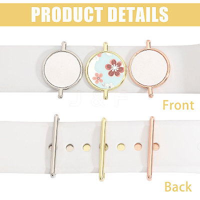 15Pcs 3 Colors Alloy Heat Transfer Watch Band Accessories FIND-CA0011-17B-1