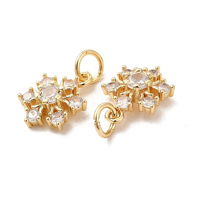 Rack Plating Brass Micro Pave Cubic Zirconia Pendants X-KK-E081-16G-1