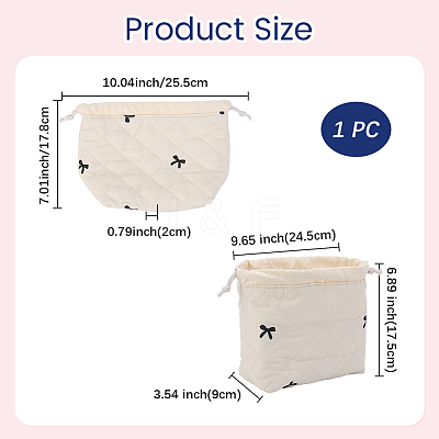 Portable Travel Cotton Drawstring Storage Clutch Bags ABAG-WH20005-25B-1