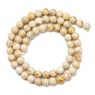 Natural Dyed Marble Beads Strands G-P593-6mm-06-1