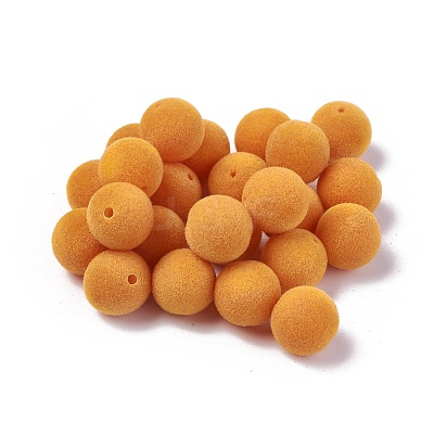 Flocky Acrylic Beads OACR-L011-E-12-1