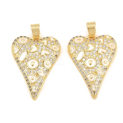 Brass Micro Pave Clear Cubic Zirconia Pendants CU-CBA765C-19G-02-1