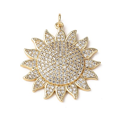 Brass Micro Pave Cubic Zirconia Pendants KK-A264-01G-1