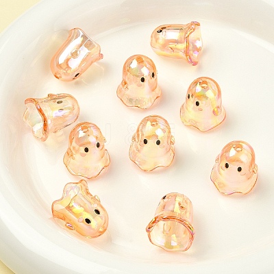 10Pcs Transparent Acrylic Bead Caps TACR-YW0003-23E-1