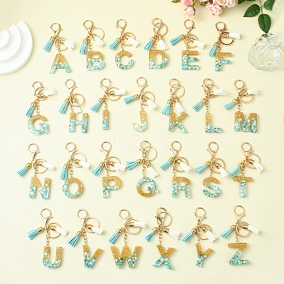 Transparent Epoxy Resin Pendant Keychains KEYC-FS00022-02-1
