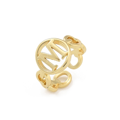 Brass Open Cuff Rings for Women RJEW-K289-01G-M-1