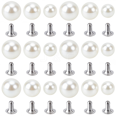 ABS Imitation Pearl Snap Rivet Butt Screw DIY-GF0013-38-1