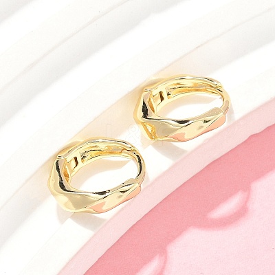 Twist Brass Hoop Earrings EJEW-Z102-12G-1