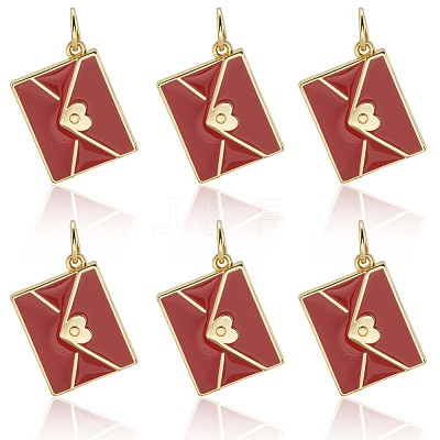 10Pcs Rack Plating Brass Enamel Pendants KK-BBC0020-60G-02-1