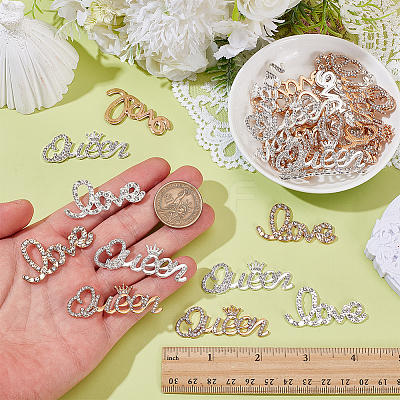 40Pcs 4 Styles Alloy Rhinestone Cabochons FIND-WR0012-98-1
