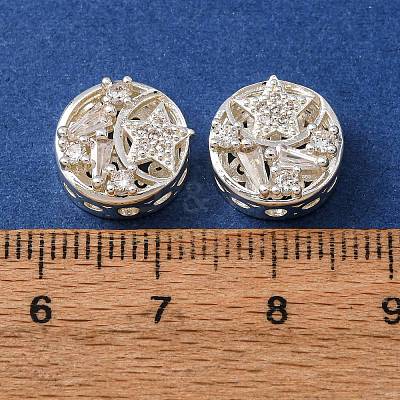 Brass Micro Pave Clear Cubic Zirconia Beads CU-CBAEC99-27S-1