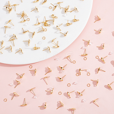 100Pcs 304 Stainless Steel Stud Earring Findings STAS-CN0001-12-1