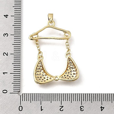 Brass Micro Pave Cubic Zirconia Charms KK-P336-03B-G-1