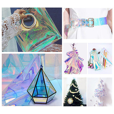 Clear Glitter PVC Vinyl Fabrics DIY-WH0100-A-01-1