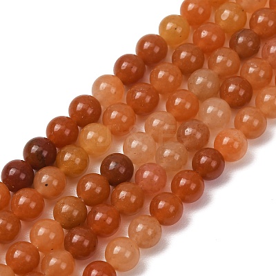 Natural Red Aventurine Bead Strands X-G-P257-02-6mm-1
