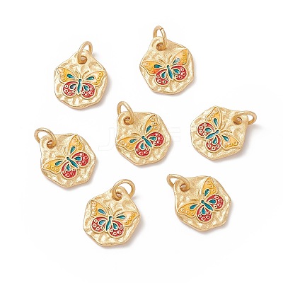 Rack Plating Brass Enamel Pendants KK-M230-26G-1