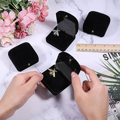 Flocking Earring Storage Boxes CON-WH0086-189-1
