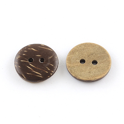 2-Hole Flat Round Coconut Buttons BUTT-R035-004-1