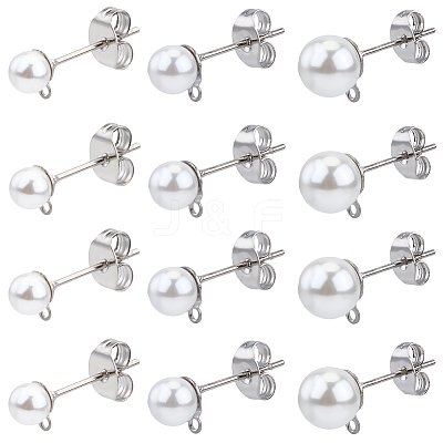 304 Stainless Steel Stud Earring Findings EJEW-SP0001-17L-1