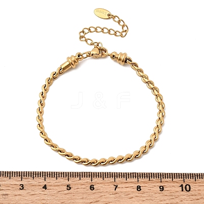 304 Stainless Steel Twisted Curb Chains Bracelets for Women BJEW-A158-02G-G-1