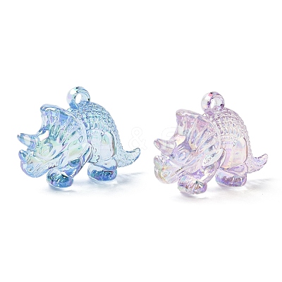 Electroplate Transparent UV Plating Acrylic Pendants OACR-I014-06-1