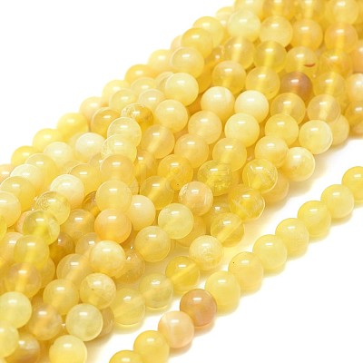 Natural Yellow Opal Beads Strands G-F674-07A-6mm-1