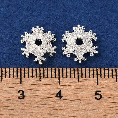 Brass Micro Pave Clear Cubic Zirconia Bead Caps KK-K378-48B-S-1