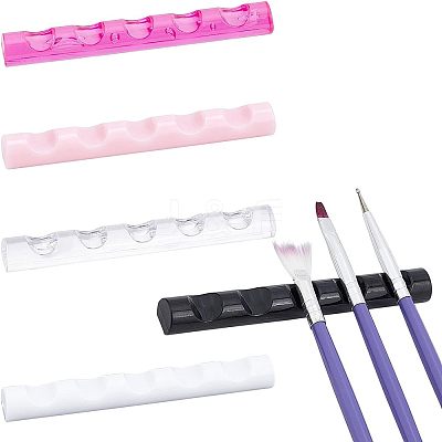 5Pcs 5 Cololrs 5 Grids Plastic Nail Art Brush Pen Holder Stand MRMJ-FG0001-10-1