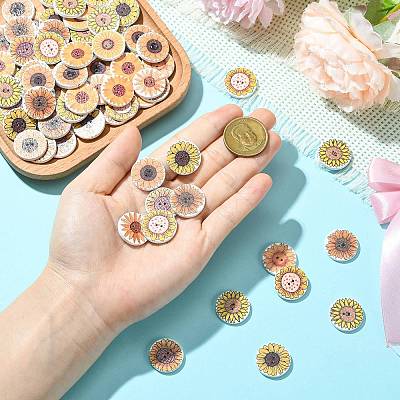 1 Set 100Pcs Wood Buttons BUTT-CJC0002-05B-1-1