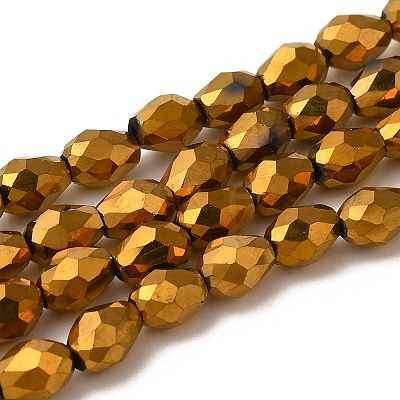 Electroplate Glass Beads Strands X-EGLA-D017-7x5mm-3-1