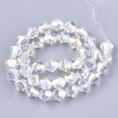 Electroplate Glass Beads Strands LS-EGLA-Q118-8mm-B17-1
