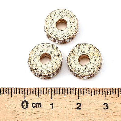 Rack Plating Flat Round Alloy Rhinestone Beads LS-RB-D293-02LG-1