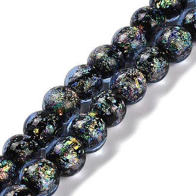 Handmade Dichroic Foil Glass Beads Strands DICH-U001-02C-1