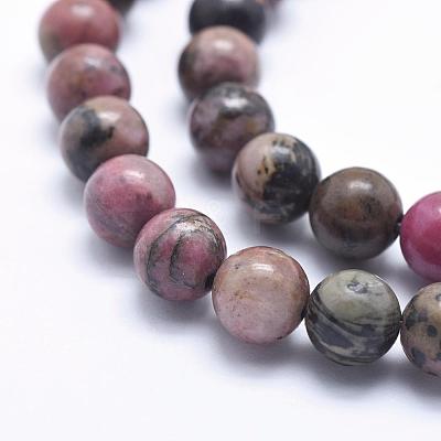 Natural Rhodonite Beads Strands G-G717-12mm-1