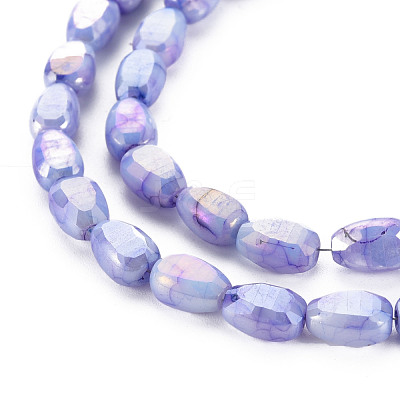Opaque Baking Paint Crackle Glass Beads Strands EGLA-S174-21C-1