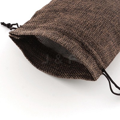 Polyester Imitation Burlap Packing Pouches Drawstring Bags X-ABAG-R004-14x10cm-10-1