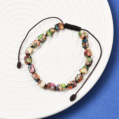 Dyed Natural Imperial Jasper Beads Braided Bead Bracelets for Men Women BJEW-D360-01C-1