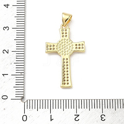 Brass Micro Pave Clear Cubic Zirconia Pendants KK-P350-16G-01-1